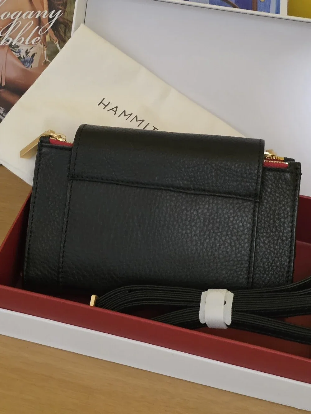 Hammitt Levy Black Leather Crossbody with Gold Hardware - Picture 3 of 5